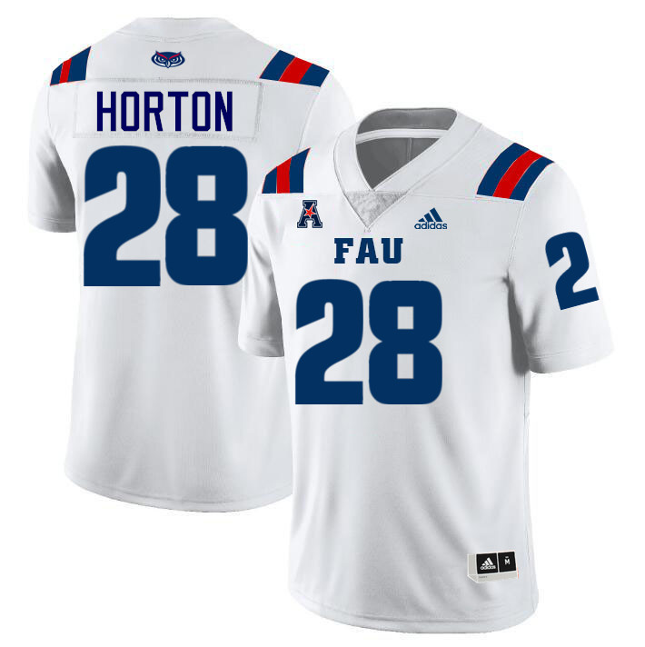 #28 Zyere Horton FAU Jersey,Florida Atlantic Owls Football Jersey,Uniforms,Gears-White #28 Zyere Horton FAU Jersey,Florida Atlantic Owls Football Jersey,Uniforms,Gears-White